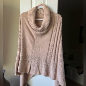 Anthropologie Poncho Pink with Gold